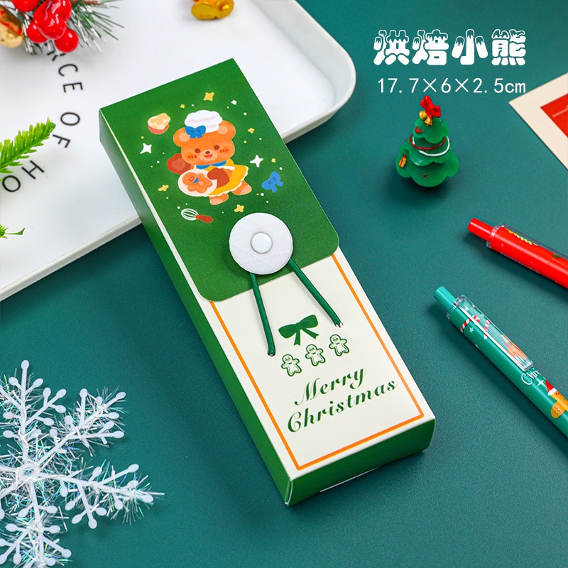 Túi Đựng Bút Bằng Nhựa PP Hình Tháp Giáng Sinh Dễ Thương Cho Bé Ốp