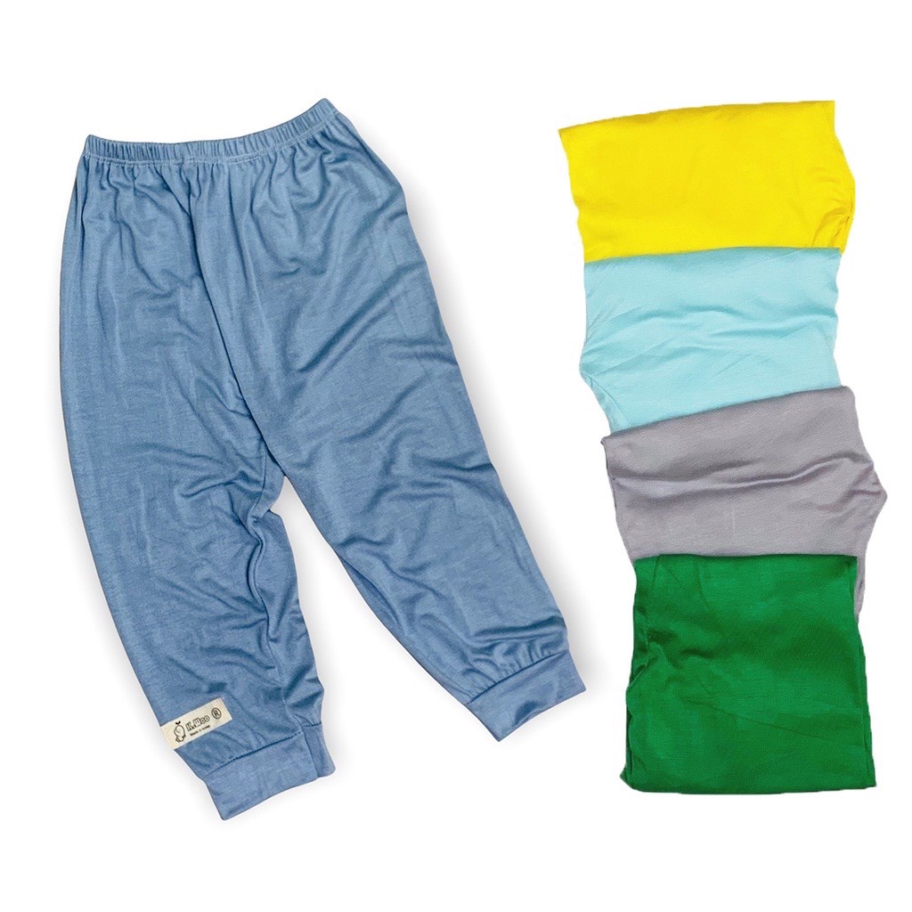 Quần Dài,Quần Chục Thun Lạnh Bo Gấu Cho Bé Trai Bé Gái QD03