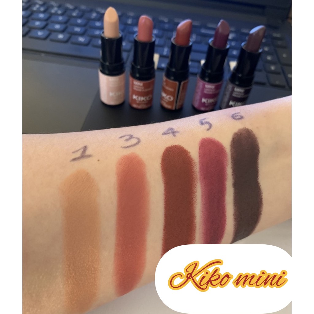 Son Lì kiko Mini Lipstick Kiko Milano Italy màu Hồng Nude, Hồng Đất, Nâu Đỏ, Hồng Tím, Tím Đậm
