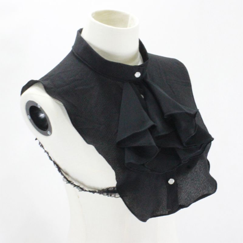 Yoioi Áo Sơ Mi Voan Giả Phối Bèo Và Nơ Phong Cách Vintage Cho Nữ