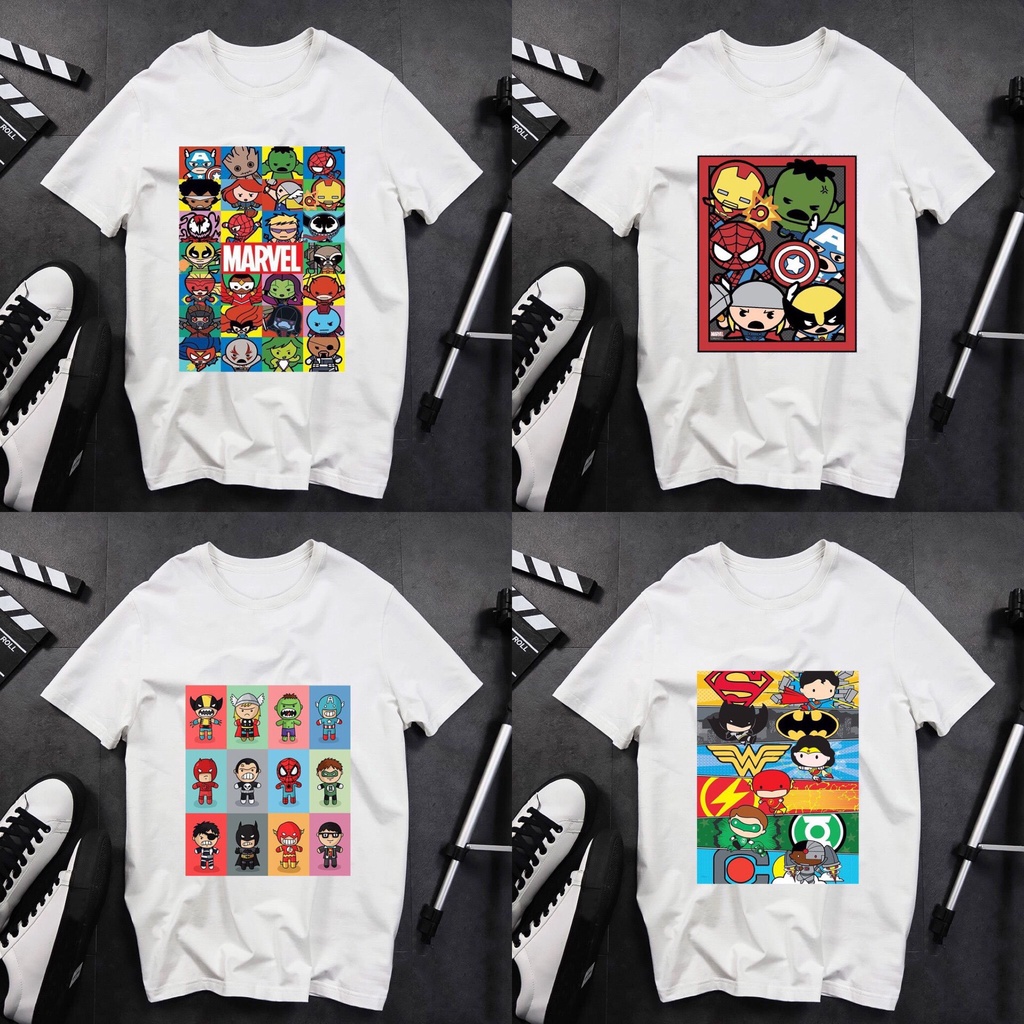 Áo thun unisex nam nữ hình chibi biệt đội siêu anh hùng vải mịn mát co dãn tốt nhiều mẫu mã từ AnBinhShop
