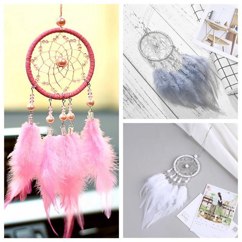 Dreamcatcher đính lông vũ trang trí