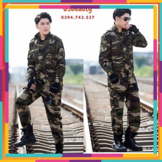 Bộ quần áo kaki túi hộp kiểu lính us army