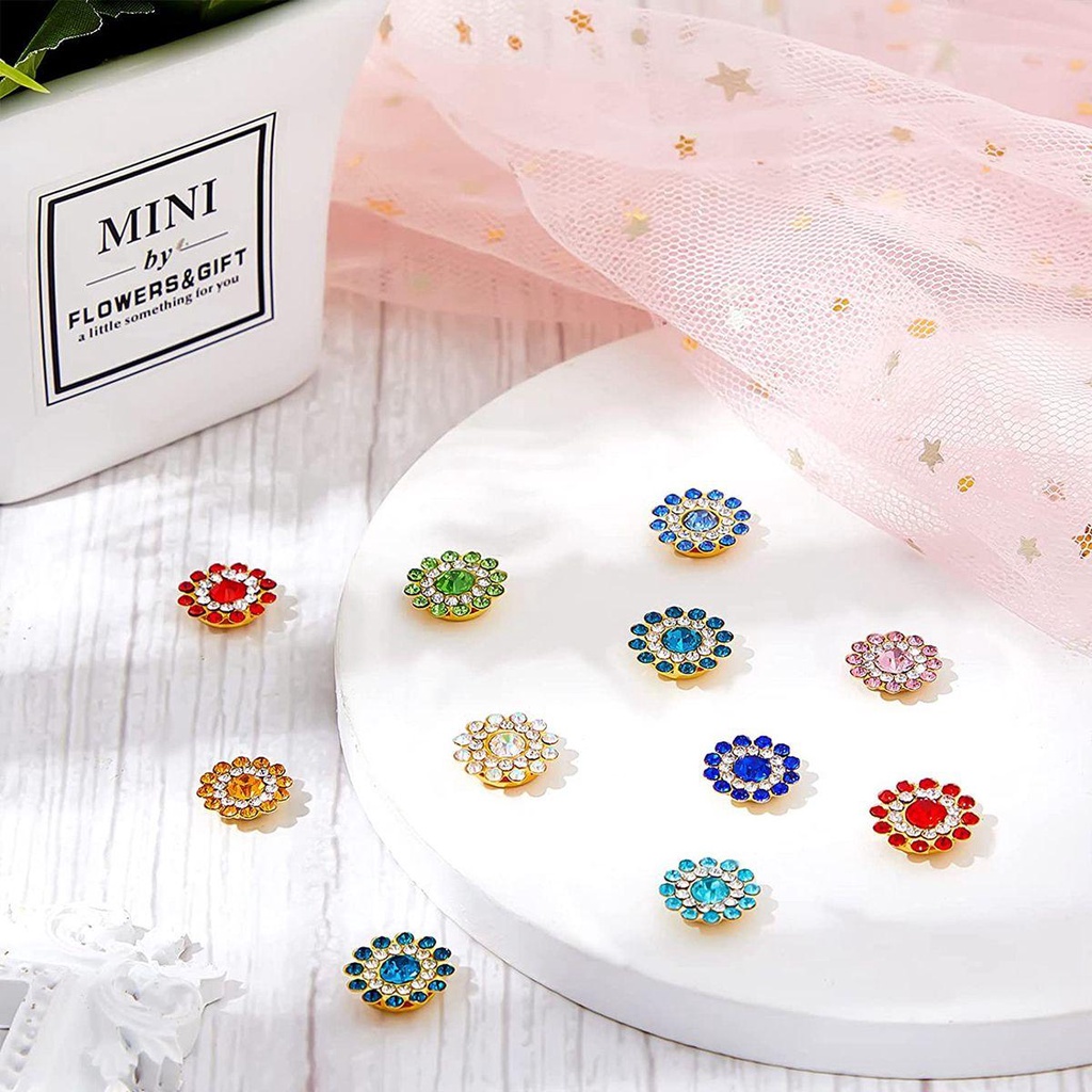 Nút Áo Hình Hoa 14mm Dành Cho May Vá Thủ Công DIY|Miếng Dán Phẳng Trang Trí Lưng Phẳng