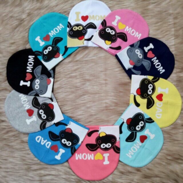 Mũ cừu I love Mom and Dad