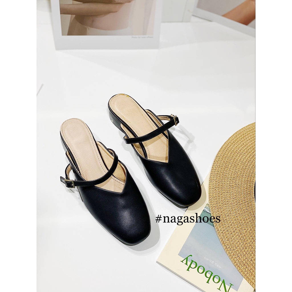 [FORM BÉ- CHỌN LÊN 1 SIZE] Dép bít mũi vuông Nagashoes NAD24