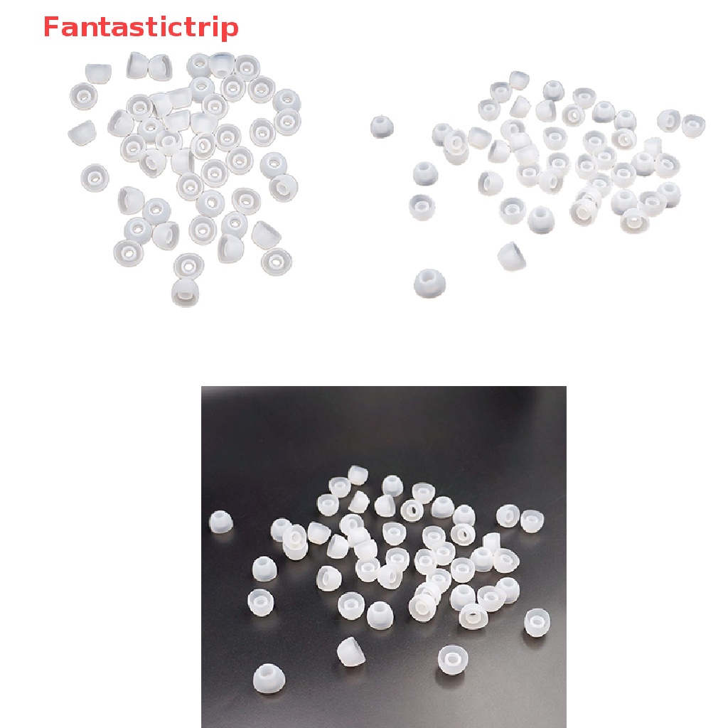 Set 50 Đệm Tai Nghe Nhét Tai Thay Thế Bằng Silicon Mềm Trong Suốt 11MM