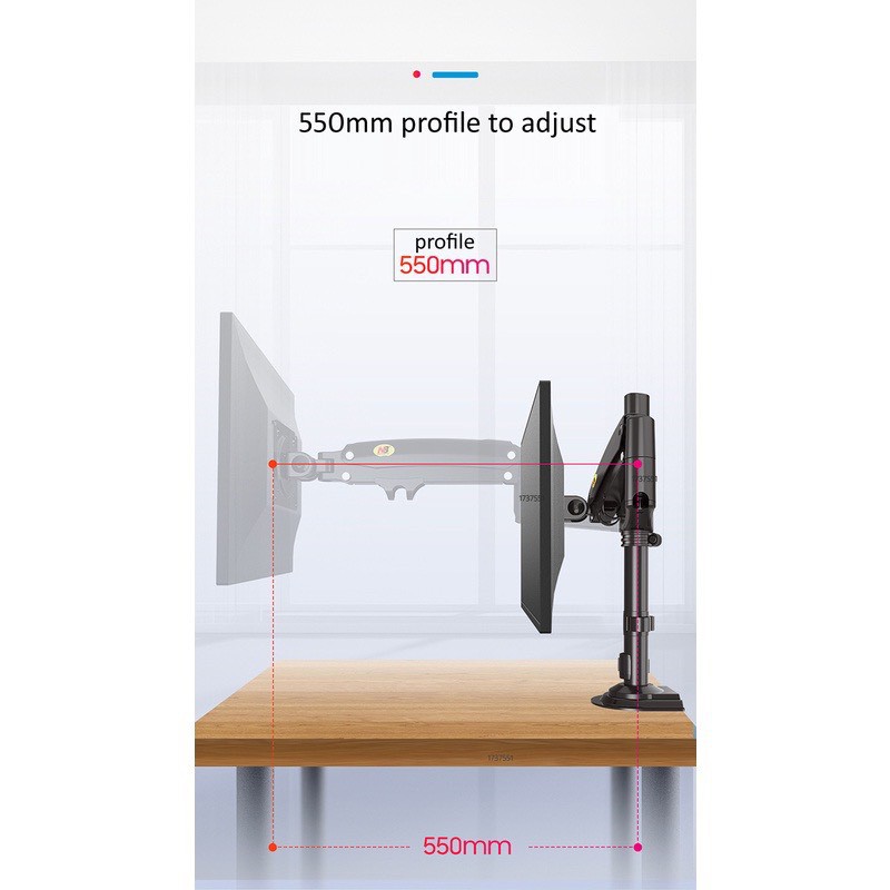 Giá Treo Màn Hình NB H100 22 - 35 Inch - Tay Treo Màn Hình Máy Tính Gắn Bàn Xoay 360 Độ hàng chính hãng