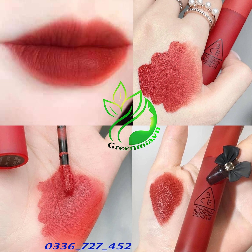 Son Kem Lì 3CE Blurring Liquid Lip Stay Away Đỏ Pha Cam Nâu Phù Hợp Mọi Tông Da