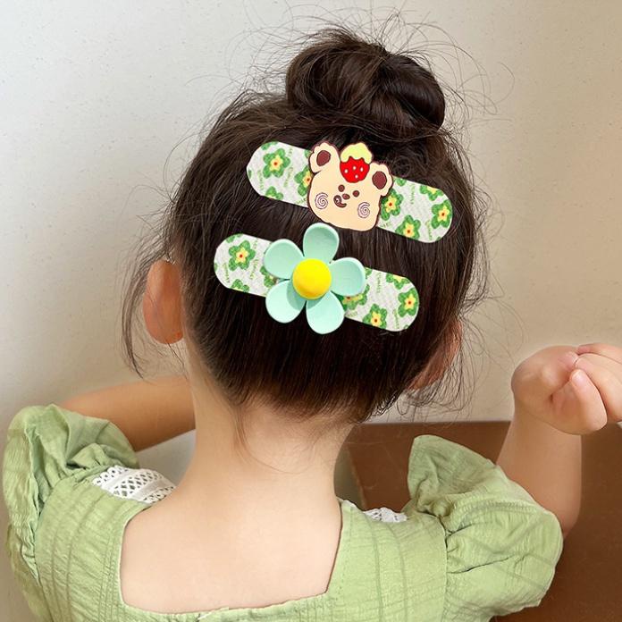Set 2/3 Miếng Dán Tóc Cho Bé Không Gây Đau Kiểu Dáng Hoạt Hình Dễ Thương Phụ Kiện Tóc Phong Cách Hàn Quốc Dành