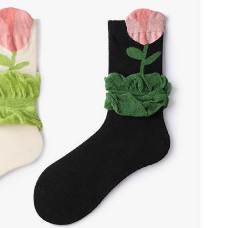 Vớ Mỏng Ống Lửng Họa Tiết Hoa Thời Trang Mùa Hè Cho Nữ