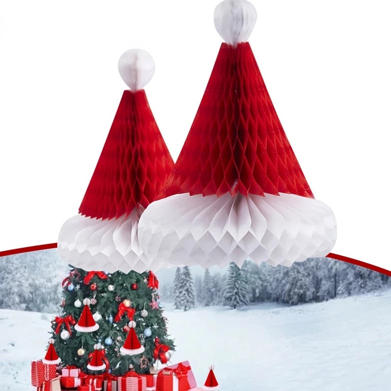 Lồng Đèn 20CM / 32.6CM Hình Nón Ông Già Noel / Giáng Sinh Dễ Thương Treo Trang Trí Nhà Cửa Tiệc Tùng L