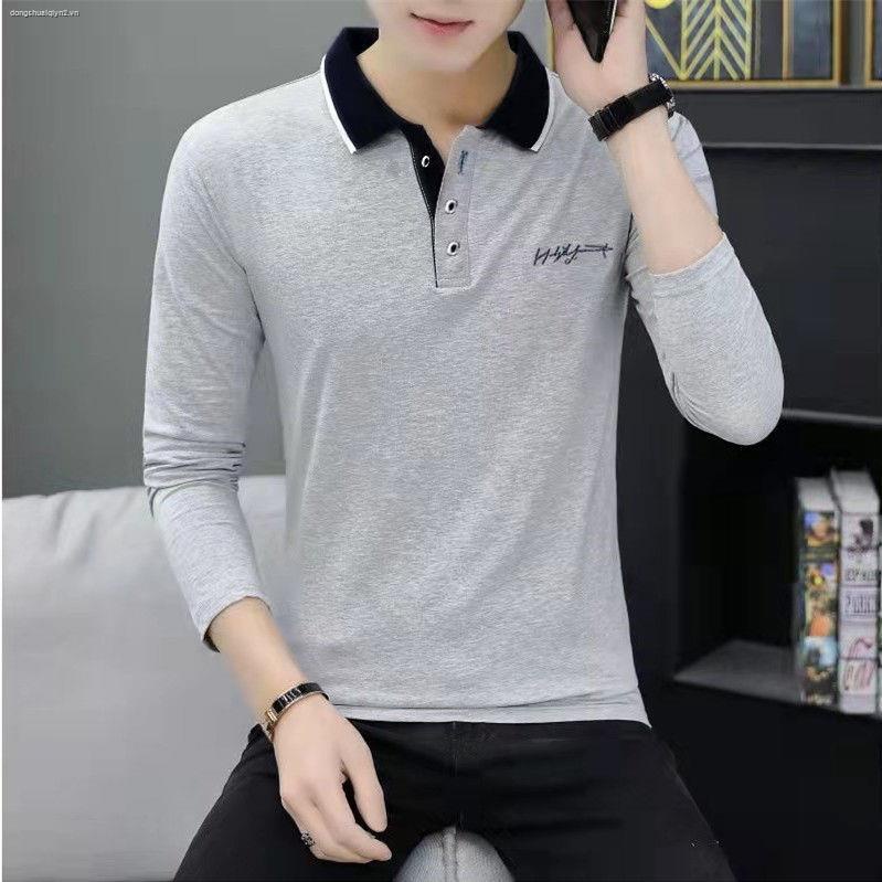 Áo thun polo tay dài thêu họa tiết thời trang công sở cho nam | BigBuy360 - bigbuy360.vn