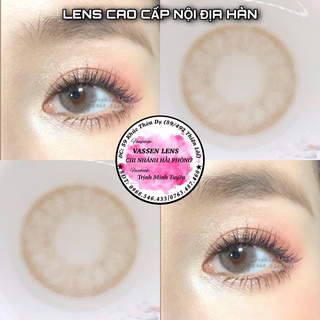 [LENS CAO CẤP] màu nâu latte full cận 0-8 độ