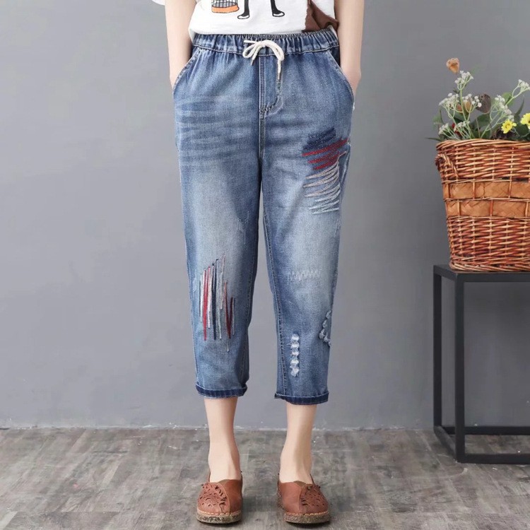 Quần jean lửng baggy bigssize form rộng