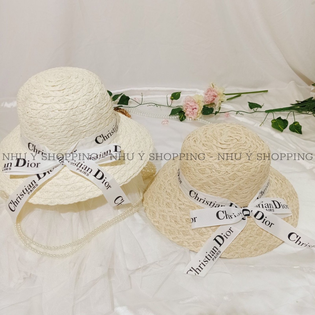 Nón cói,mũ cói nữ đi biển vành nhỏ hàng cao cấp loại 1 thắt nơ in chữ sành điệu-q12m d0 xịn