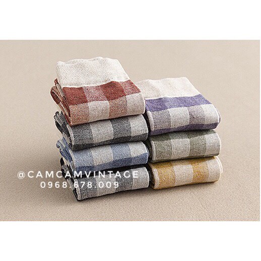 TẤT CAO CỔ NAM VỚ CAO CỎ NỮ  VINTAGE ĐỘC KẺ SỌC CARO HOTTREND STYLE HÀN