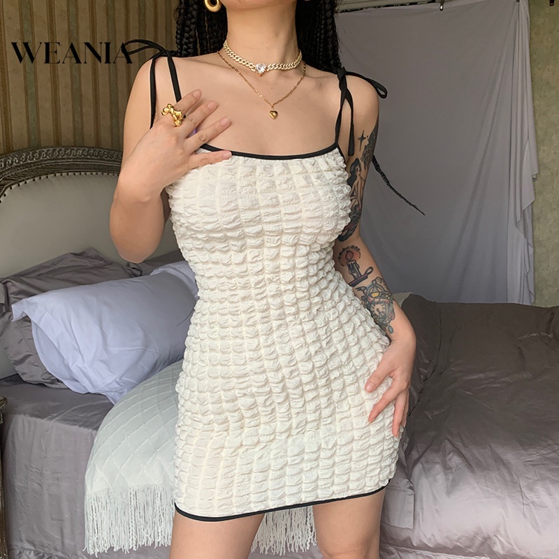 Đầm Mini Hai Dây Hở Lưng Dáng Ôm Thời Trang Hàng Ngày Cho Nữ