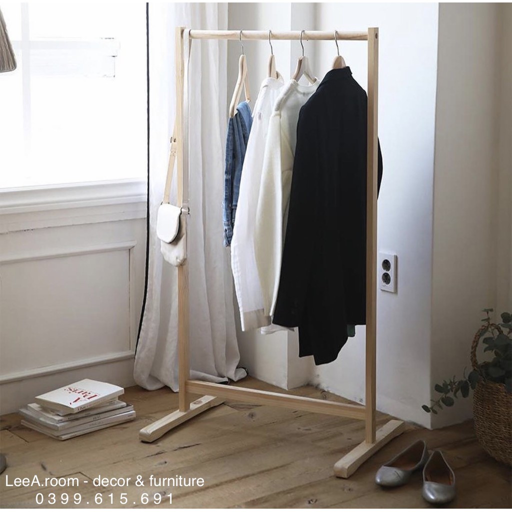 Giá Treo Quần Áo Gỗ Phong Cách Hàn Quốc - Loại Cao Cấp - Single Hanger Size S