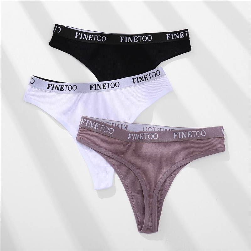 Quần lót lọt khe CUTEBYTE chất vải cotton in chữ thời trang quyến rũ cho nữ M-XL