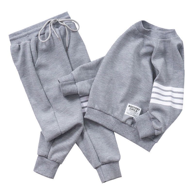 Bộ thu đông bé trai kẻ 4 vạch, bé gái sumo kids set đồ bộ dài tay cho bé cotton tổ ong mềm mịn cho bé từ 7-28kg
