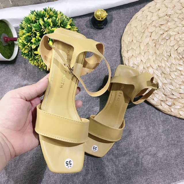 [Hàng mới về] Sandal nữ quai bản da lì gót vuông 6p hàng vnxk dễ phối đồ