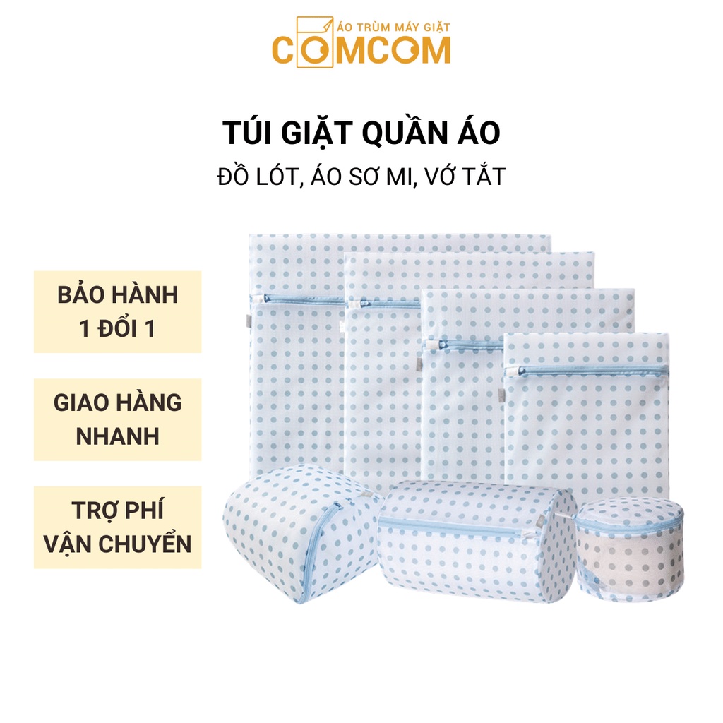 Túi giặt quần áo, đồ lót, giầy, áo sơ mi cho máy giặt - Chất liệu vải Polyester lưới dày có độ bền cao, dai chắc