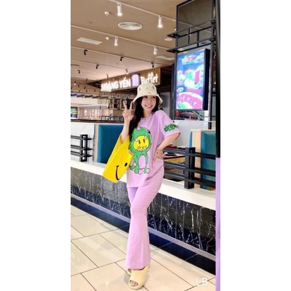 Bộ cotton tím khủng long