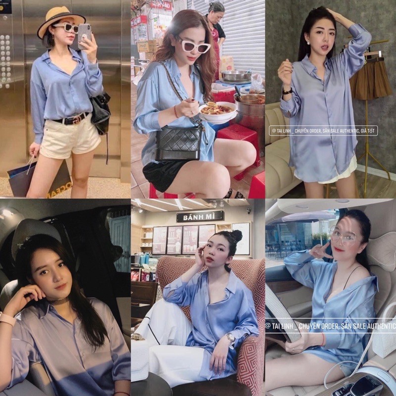 A002 Áo sơ mi lụa nhiều màu Zara xuất
