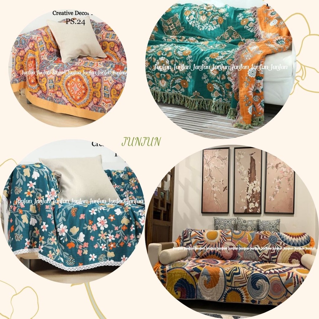 🔥Khăn Thảm Phủ Chăn Sofa Chất liệu Vải Xô Sợi Organic - Dòng cao cấp