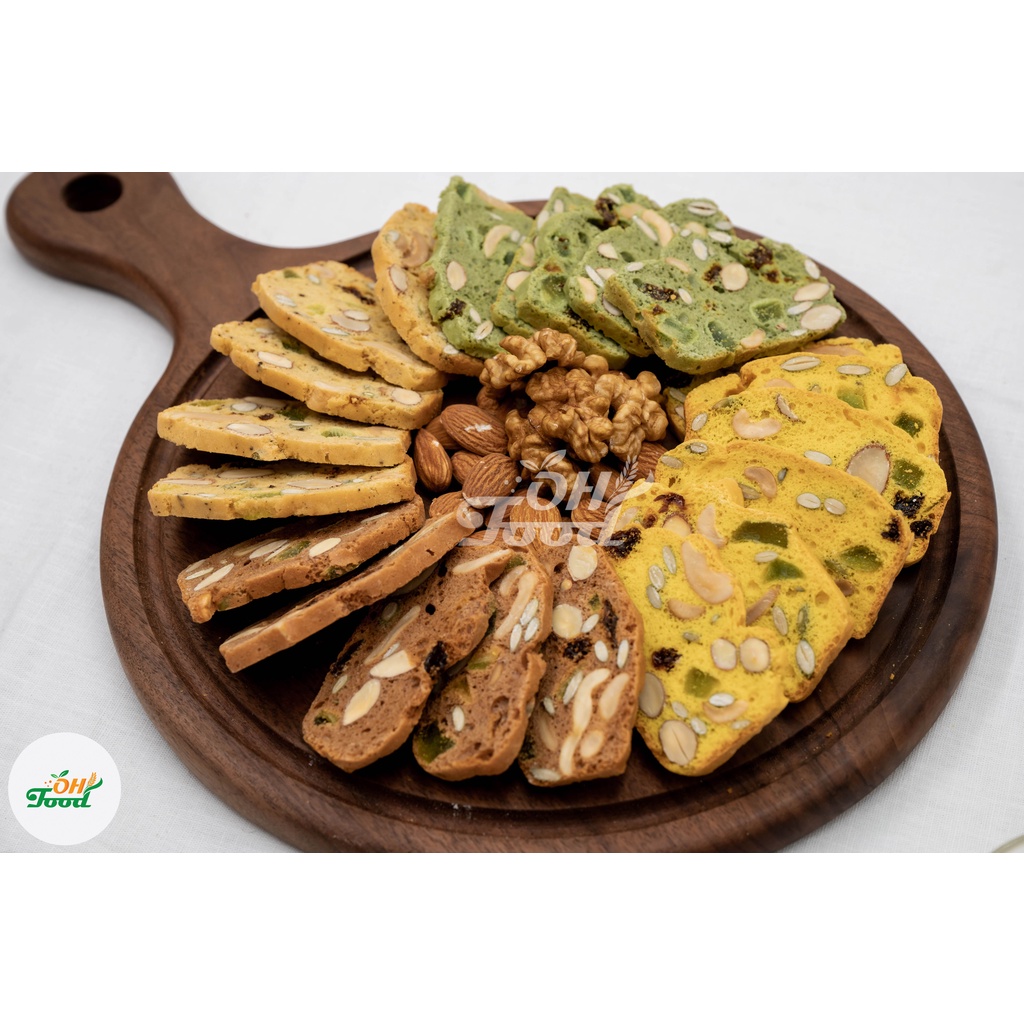 Bánh BISCOTTI 5 vị 250gram OH Food-Bánh Ăn Kiêng, Giảm Cân, Dành Cho Người Tiểu Đường