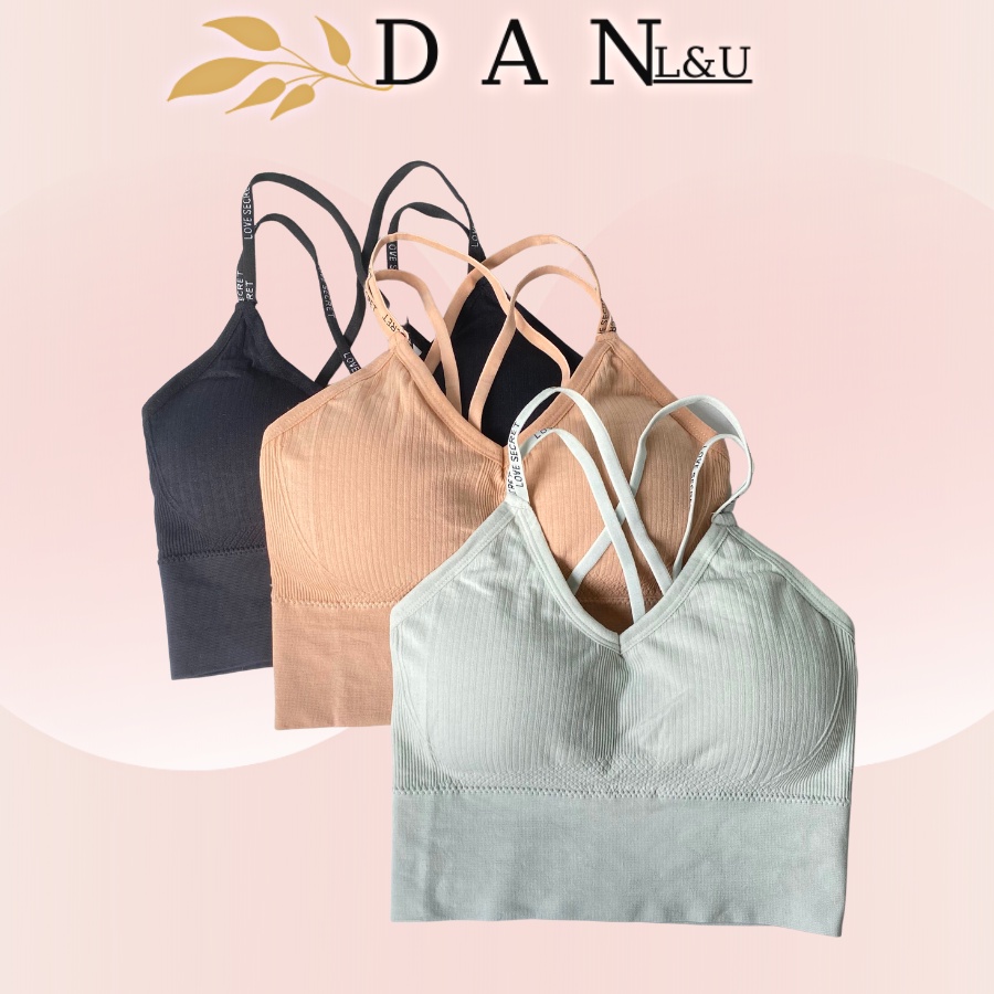 Áo Lót Ngực Đệm Mút Cotton Dày Dặn Co Dãn Thoải Mái Phối Đan Dây Cực Xinh DAN L&amp;U 8922