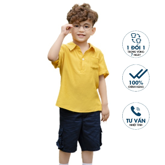 Áo sơ mi bé trai ngắn tay Emspo cổ sơ mi SMS2621