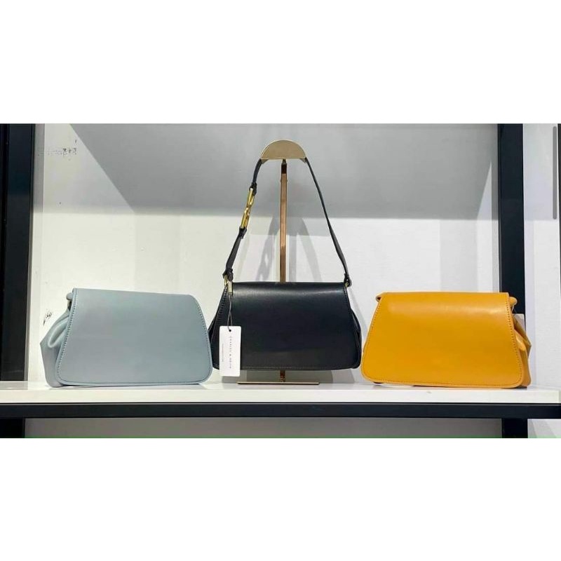 Túi CNK - CHARLES & KEITH BAG DA TRƠN, 2 dây đeo