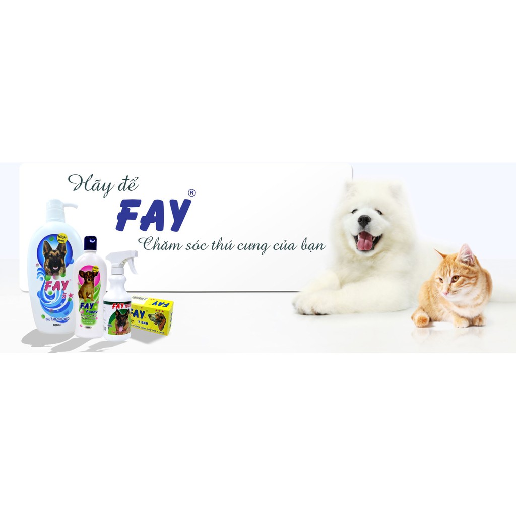 CHAI XỊT LÀM SẠCH VE RẬN BỌ CHÉT CHO THÚ CƯNG CHÓ MÈO Fay 100X Fleas &amp; Ticks Free Chai 350ml Xuất xứ Cty Hoàng Anh VN