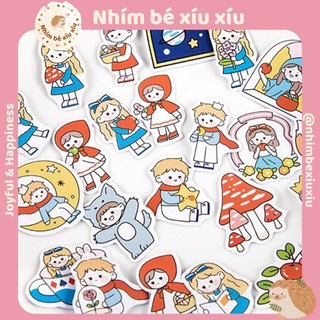 Hộp 46 sticker infeel.me 6 chủ đề cute cartoon hình dán Hoàng Tử Bé/Đồ ăn/Các loại hoa/Gấu/Chim cánh cụt VT285