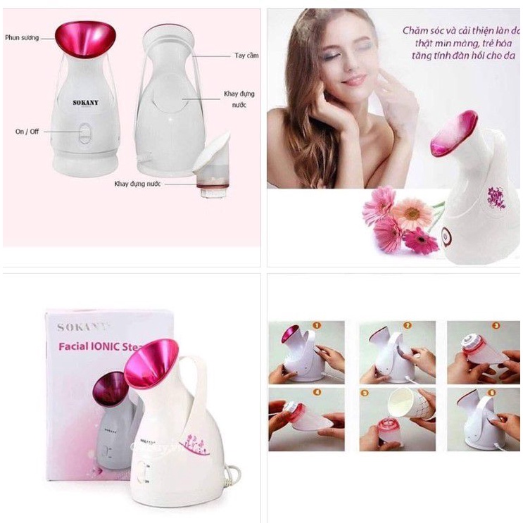 Máy xông tinh dầu siêu âm Sokany cao cấp dung tích 50ml xông mũi họng chăm sóc da mặt siêu tiết kiểm - bảo hành chính hã