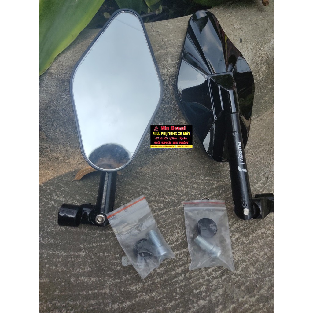 Gương kính chiếu hậu xe máy kiêu ElisseRIZOMA màu đen - dochoixemay
