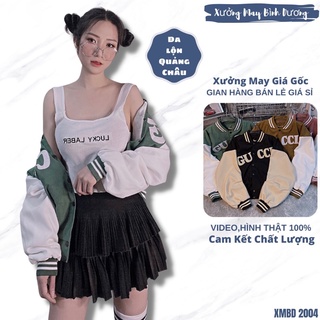 Áo Khoác Bomber Jackets Kaki 2 Lớp Vàng Chữ Đen Cực Hot Màu Vàng - AK1003