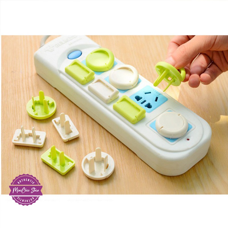 Combo 2 nút bịt ổ điện chống giật 2 chân 3 chân cao cấp bảo vệ an toàn cho bé