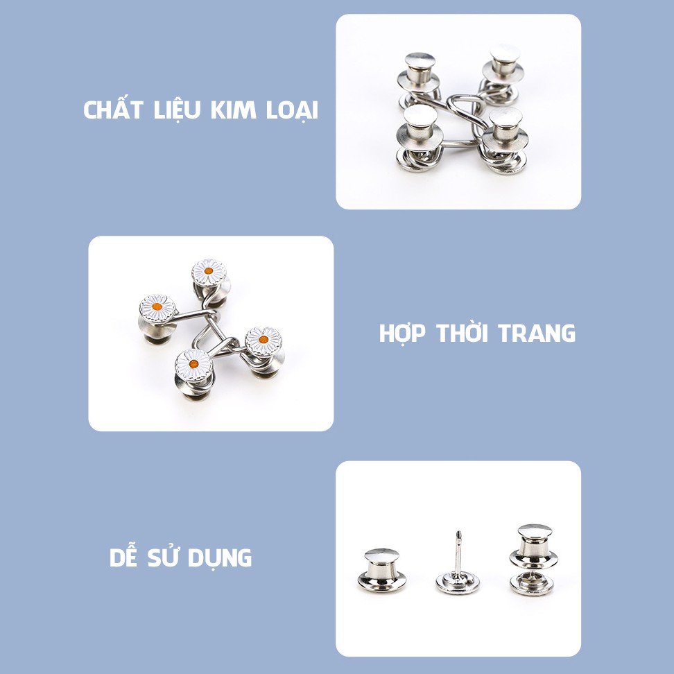 Nút gài điều chỉnh lưng quần cho nữ thiết kế hình hoa cúc dễ thương