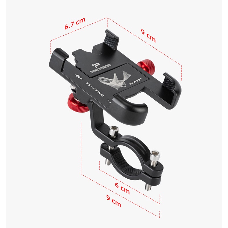 Giá đỡ nhôm kẹp điện thoại cho xe đạp, xe máy GUB PRO 2