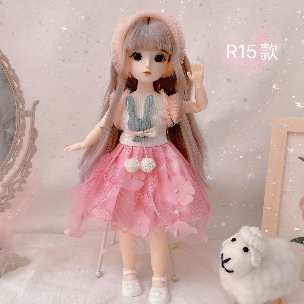 Búp bê công chúa mắt to 3D 30cm 23 khớp làm quà tặng dễ thương cho bé gái