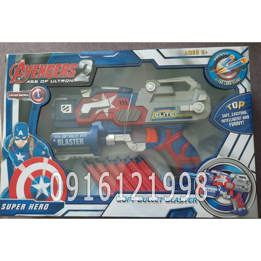 Đồ Chơi Blaster Avengers 4 Mẫu Sung Bắn Đan Xốp Cao Cấp Kiểu Nerf