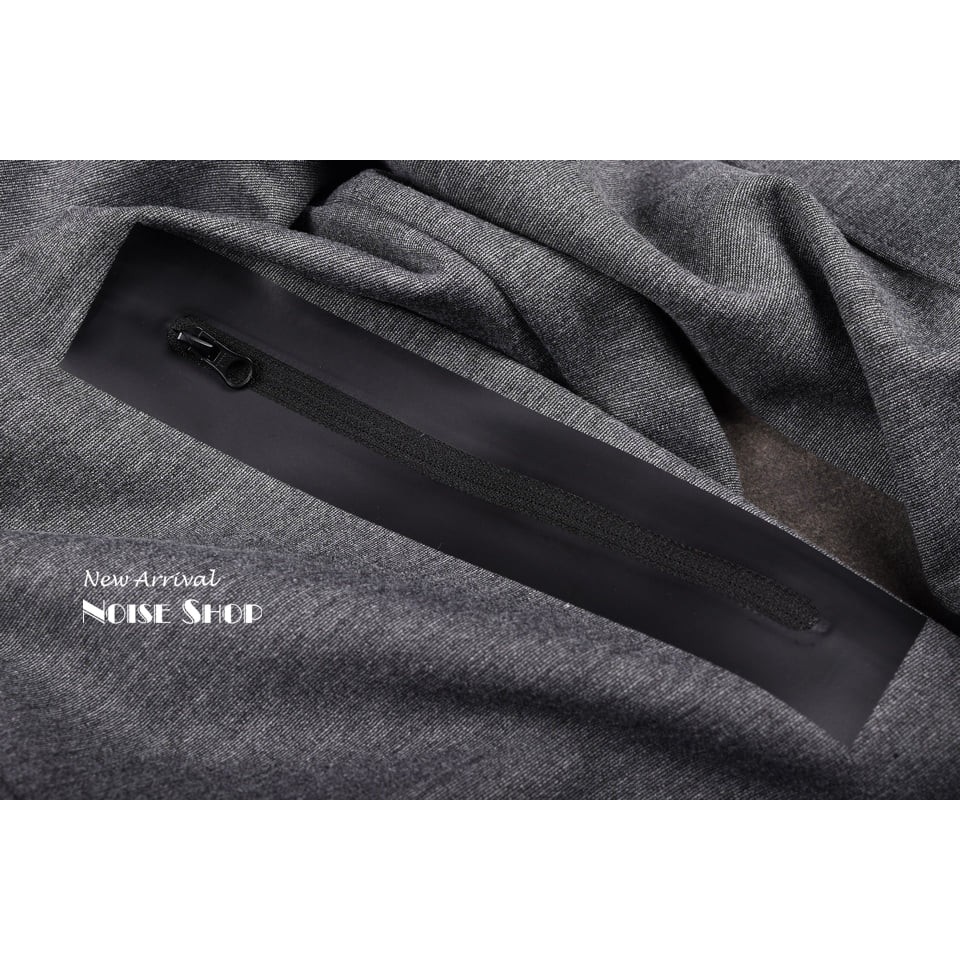 Áo Khoác Nỉ Mũ Ghi Khóa Da