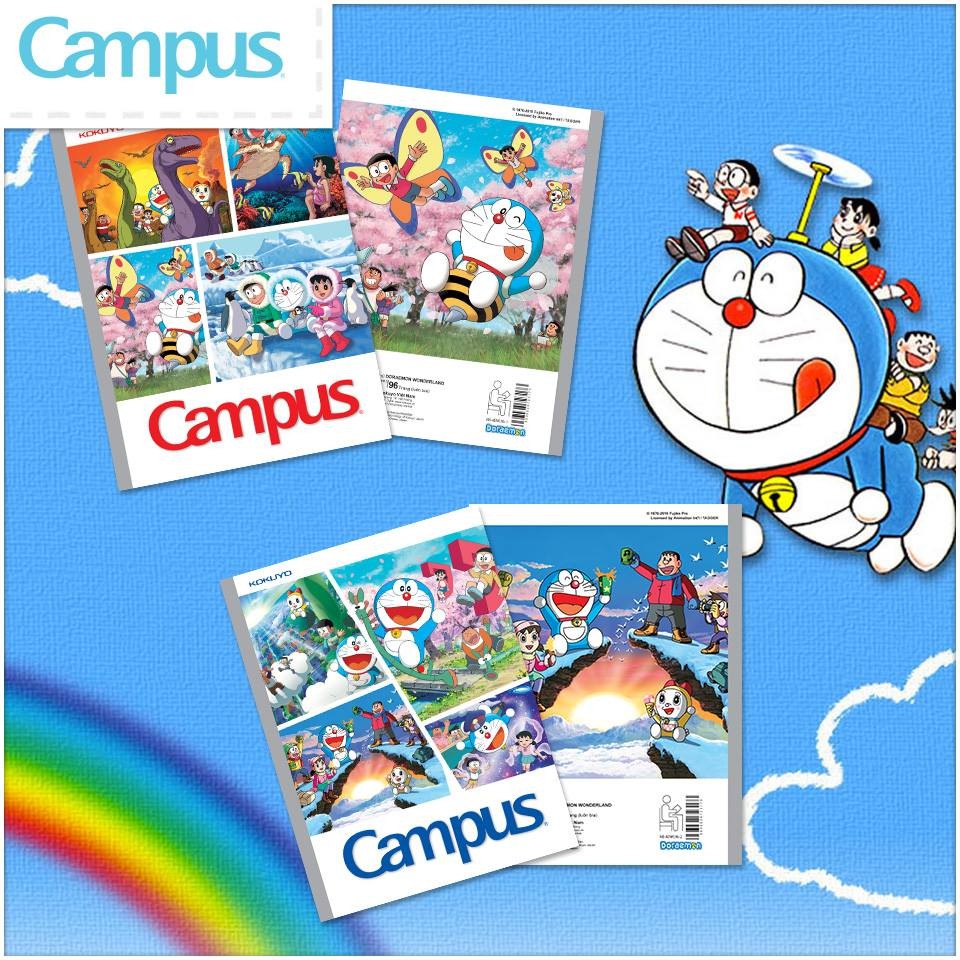 Lốc 5 Quyển Tập học sinh 4 ô ly Campus DORAEMON WONDERLAND 96 Trang