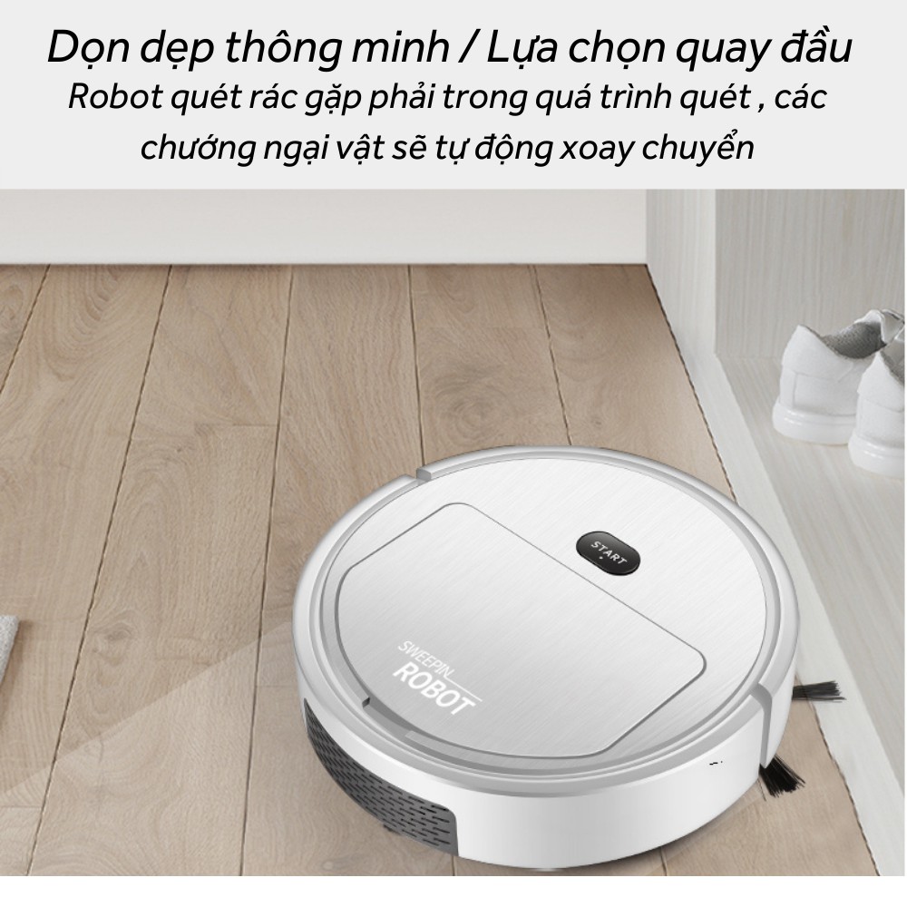 Robot hút bụi , máy hút bụi thông minh thế hệ mới , robot hút bụi tự động công nghệ cao tiện lợi TIME HOME