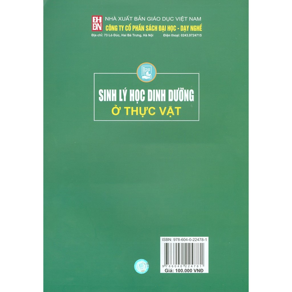 Sách - Sinh Lý Học Dinh Dưỡng Ở Thực Vật