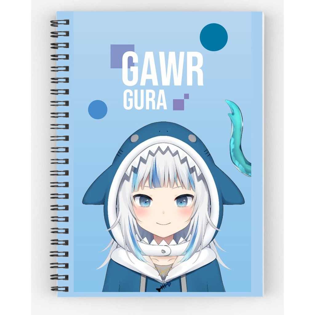 sổ tay anime manga Gawr Gura Hololive sổ gáy xoăn nhiều mẫu M0399
