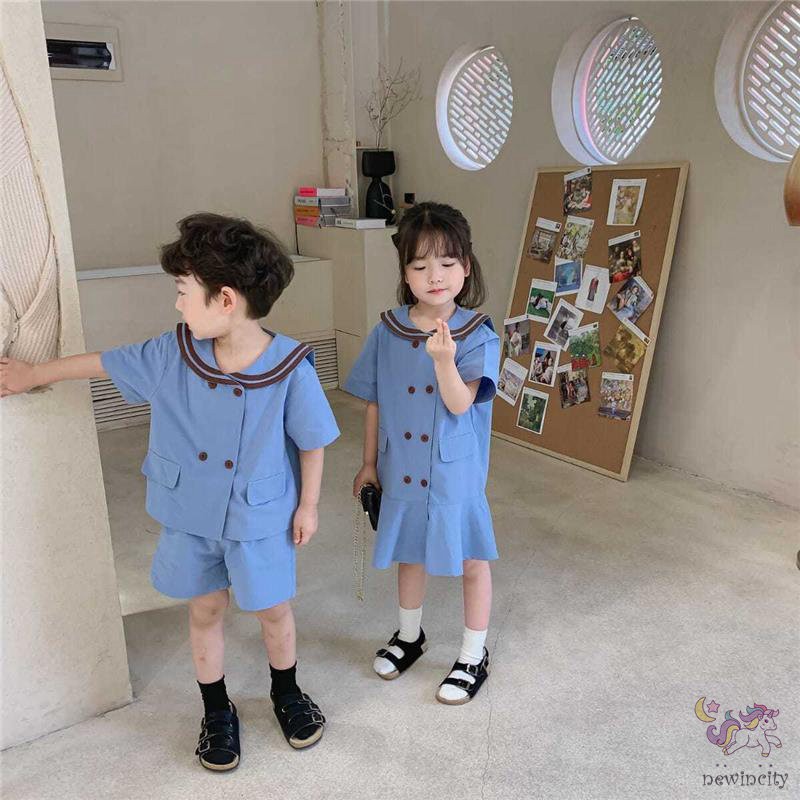 Set Áo Thun Tay Ngắn + Quần Short Năng Động Thời Trang Phong Cách Hàn Quốc Cho Bé